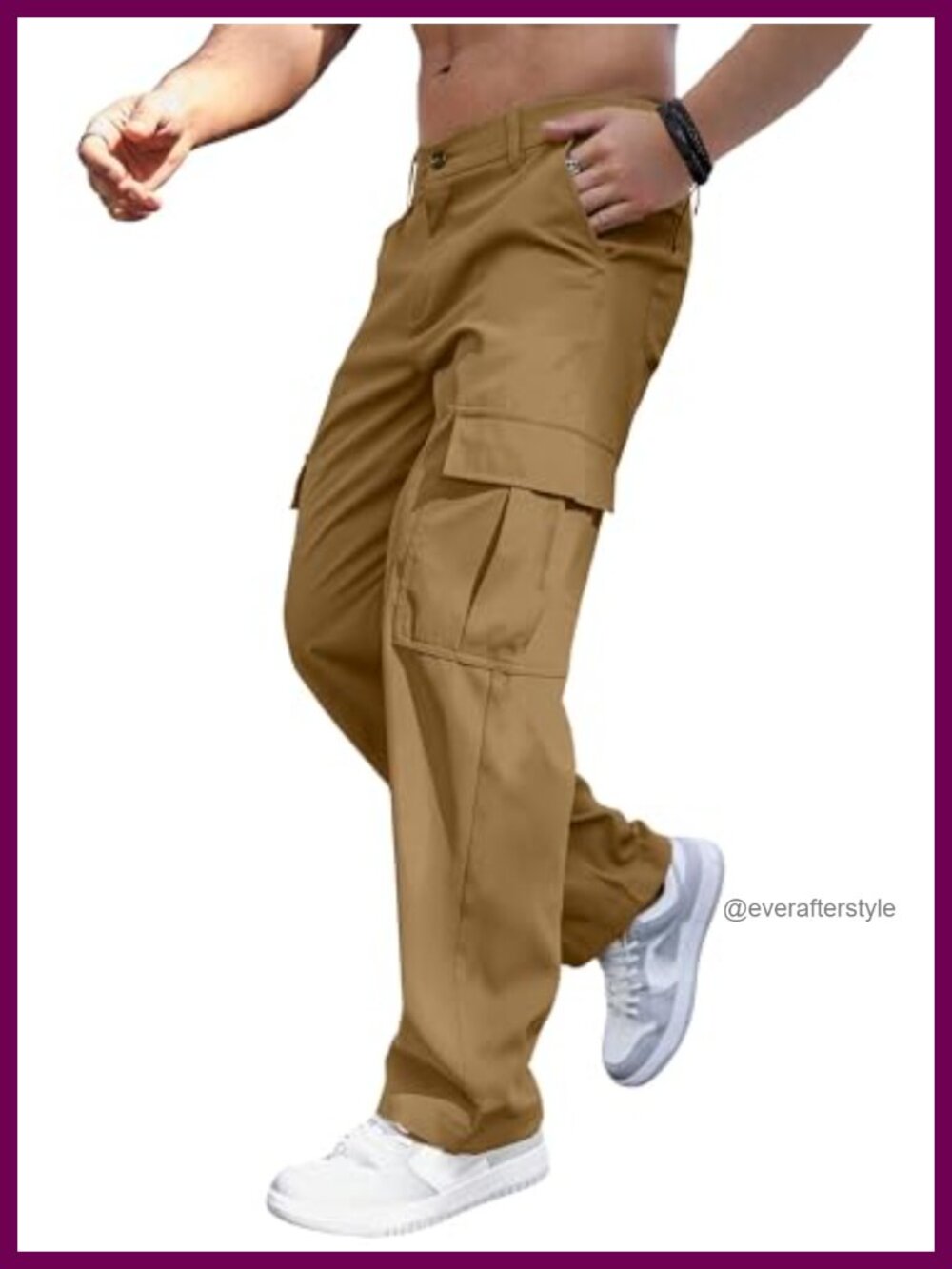 Men's Casual Cargo Pants Relaxed Fit Straight Leg Work Pants